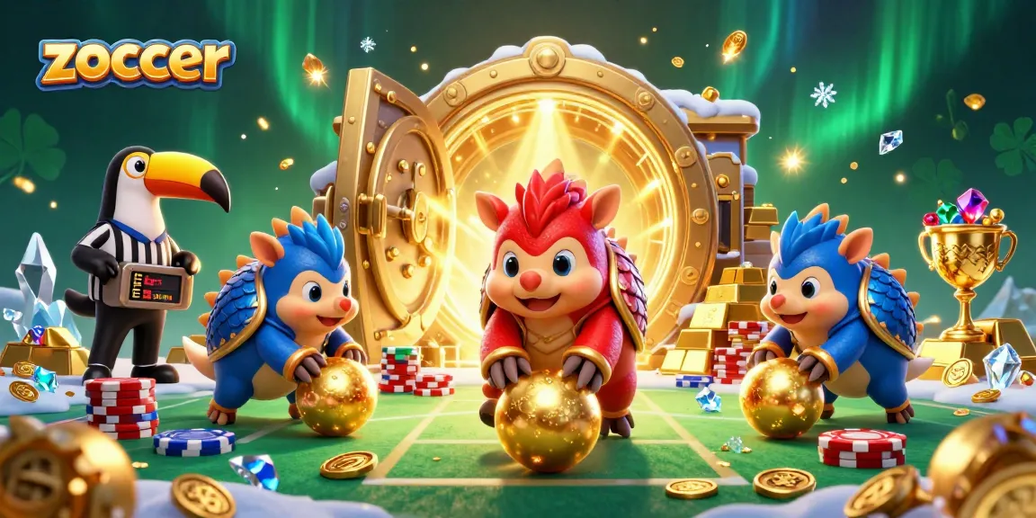 Experience exciting action at Zoccer Casino with pangolins bowling through golden poker chips!